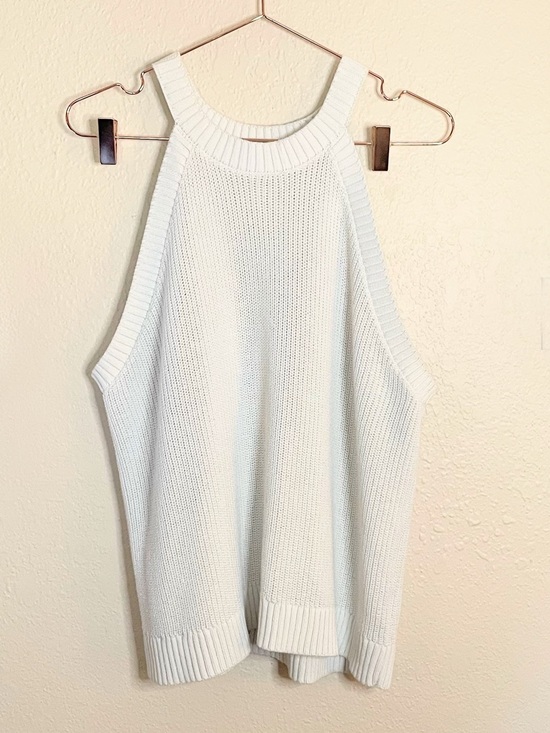 Old Navy Sweaters - Old Navy Shaker Knit Halter Sweater Tank XL Calla Lily